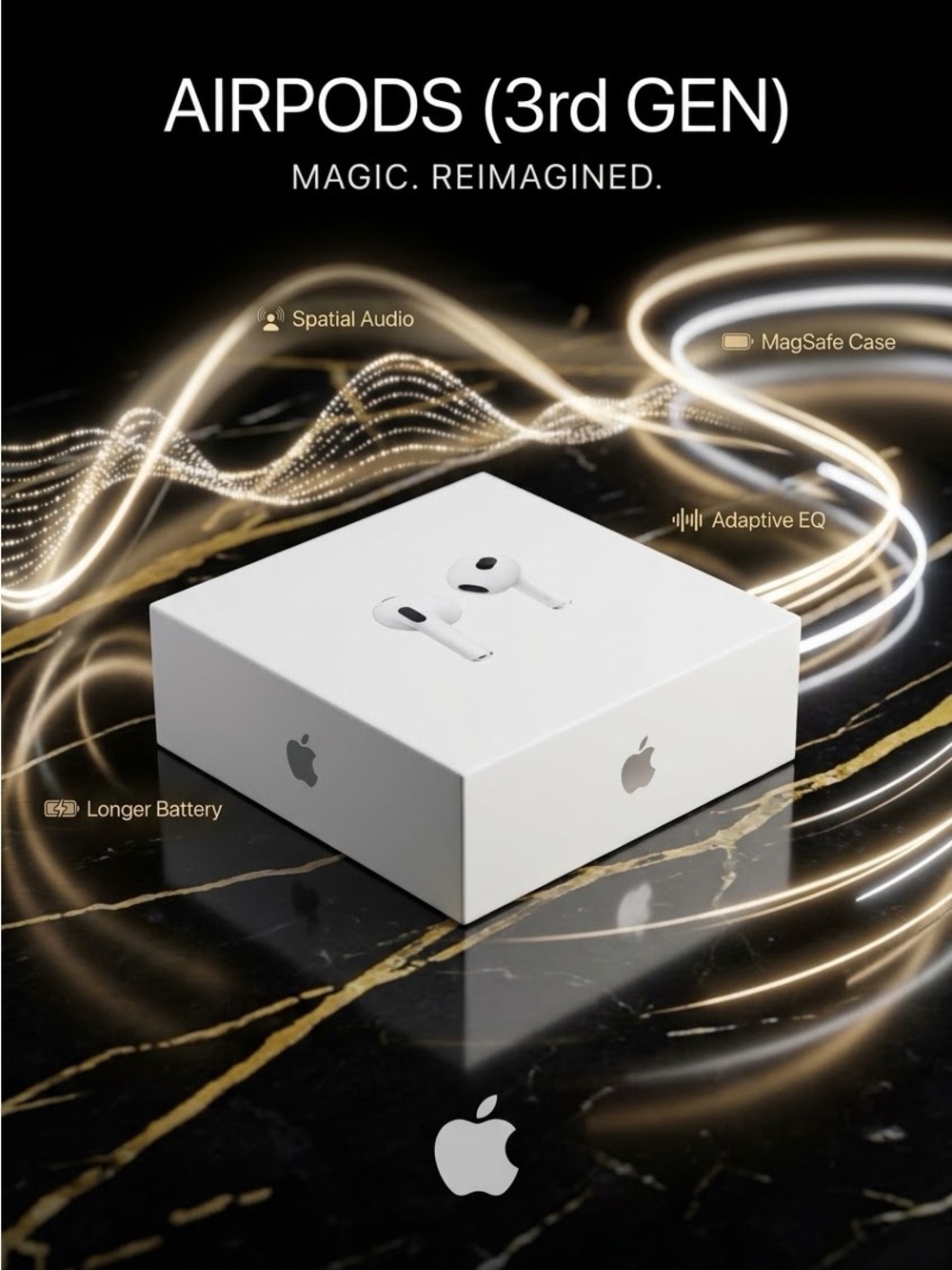 Apple AirPods (3rd Gen) White Wireless Earbuds with MagSafe Case